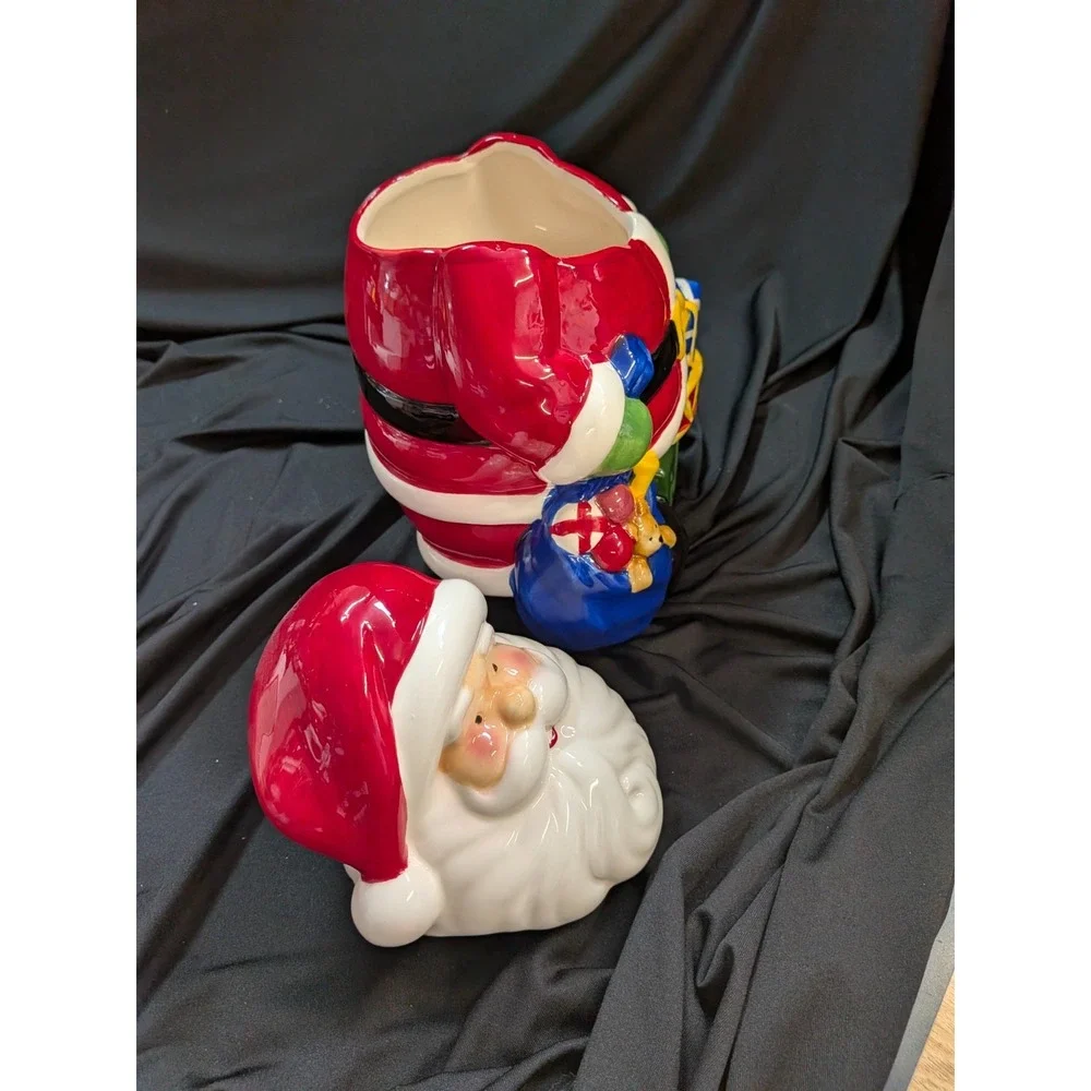 Christmas Santa Claus Cookie Jar 11.75